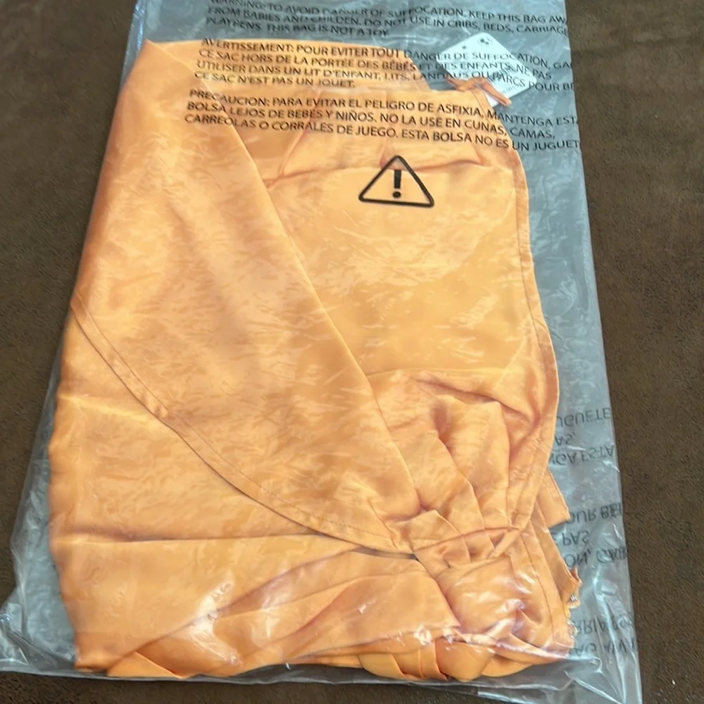 free people Aluna Wrap Mini Skirt Size Medium Orange Mango New With Tag - Picture 5 of 6